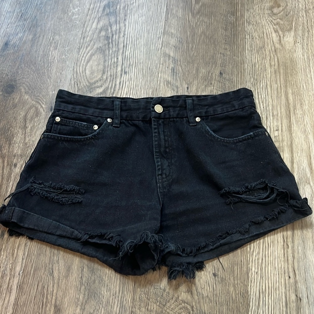 Black Denim Shorts